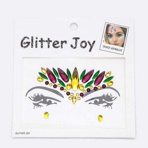 Mardi Gras Face Jewels Crystal Bling Rose Gold Sticker